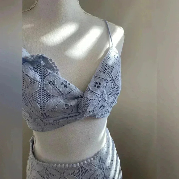 Selfie Leslie NWT Asymmetrical Ruffle Hem MIDI Skirt Two Piece Set Size Medium - Picture 13 of 16